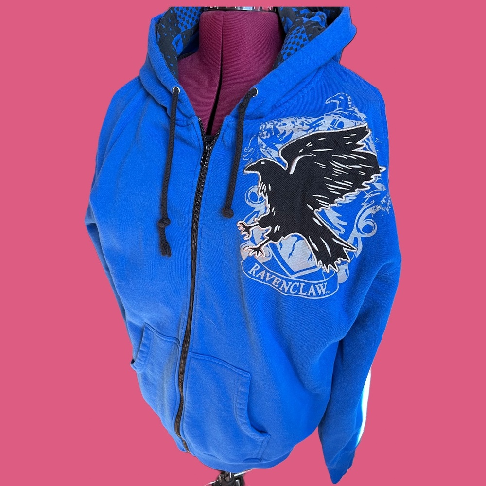Harry Potter Ravenclaw Graphic Universal Studios Zip Up Hoodie Unisex XL